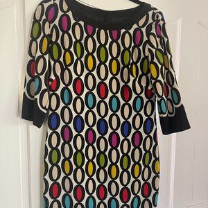 Trina Turk Silk geometric cocktail dress size 4 like new!